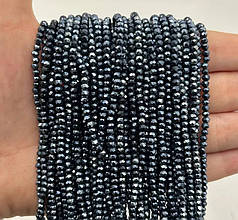 Намистини кришталеві 2,4х3 мм, графітовий (уп.165-175 шт)