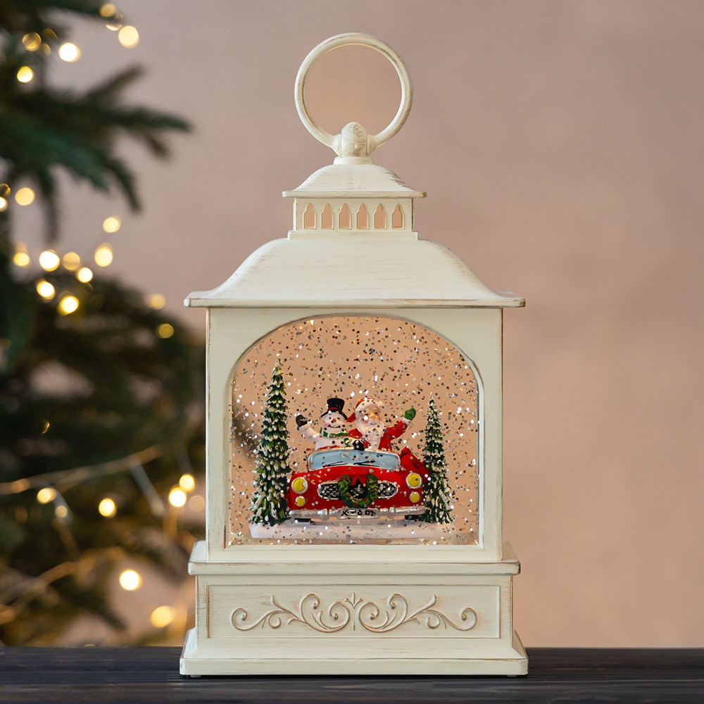 Новорічний ліхтар з підсвічуванням та музикою Веселий Санта 24,5 см 19240-005, фото 1