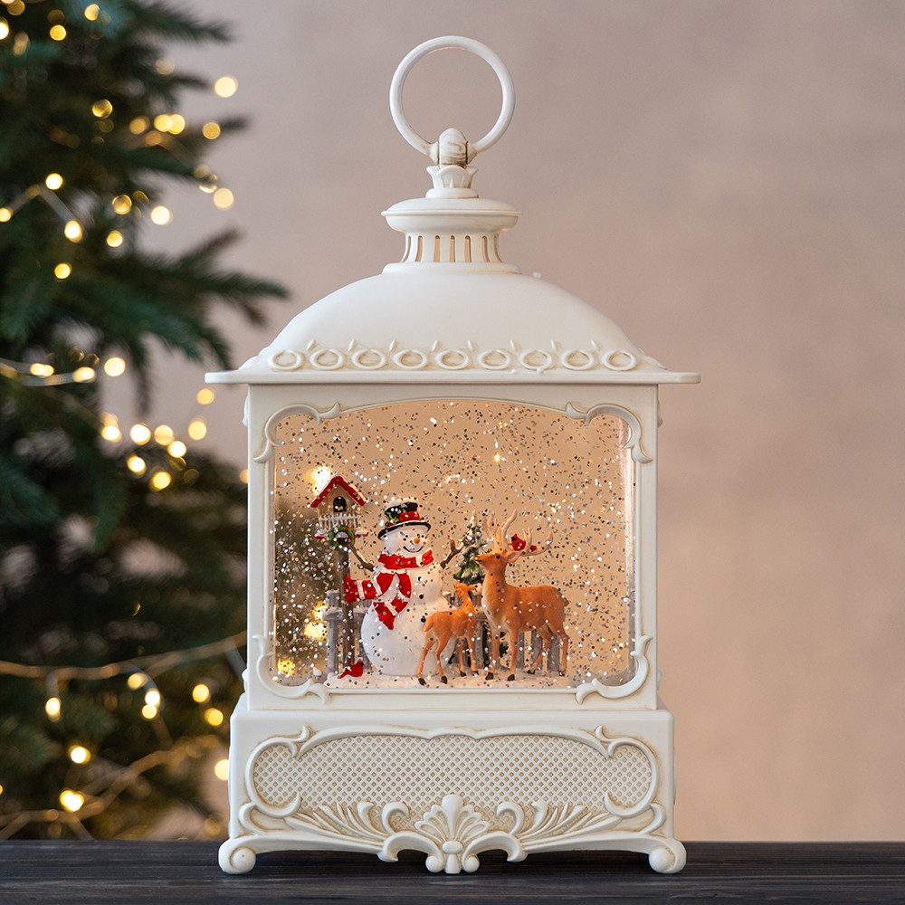 Новорічний ліхтар із підсвічуванням та музикою Новорічна казка 30 см 19240-006, фото 1