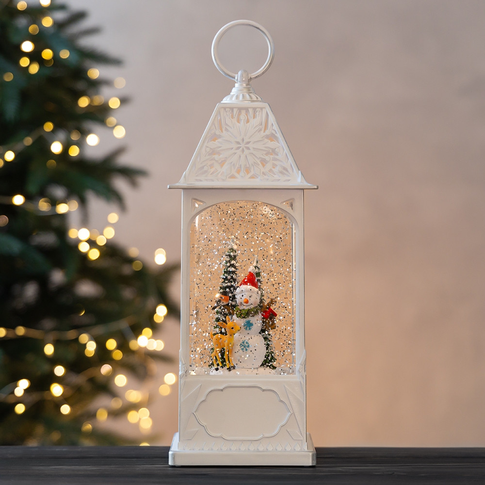 Новорічний ліхтар із підсвічуванням та музикою Новорічна казка 31,5 см 19240-004