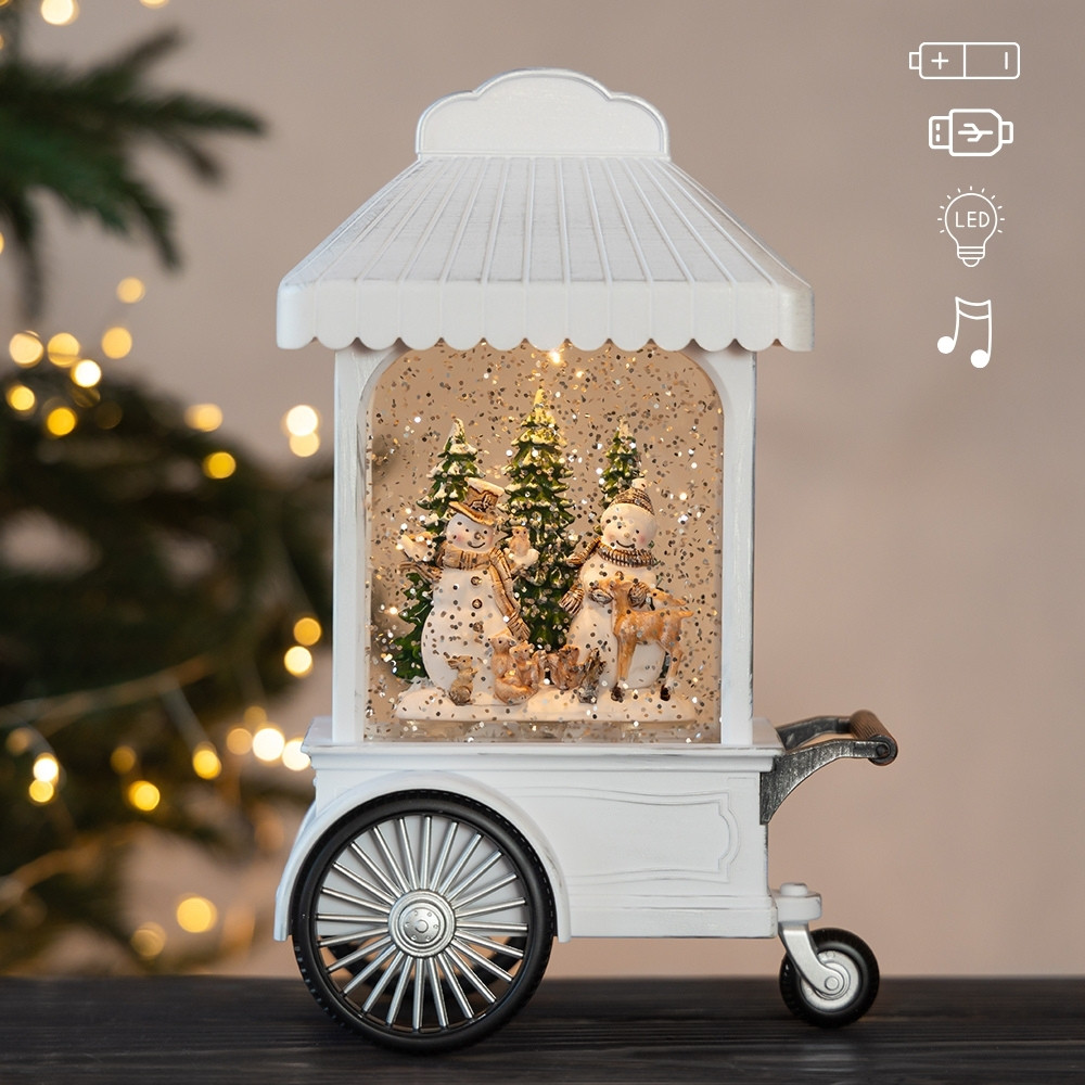 Новорічний ліхтар із підсвічуванням та музикою Новорічна казка 22 см 19240-001