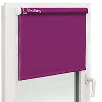 Ролеты на окна с фиксацией под наклон Рулонные шторы Ролета тканевая лен L-7446 Ягодный