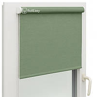 Ролеты на окна с фиксацией под наклон Рулонные шторы Ролета тканевая лен L-2098 Хаки