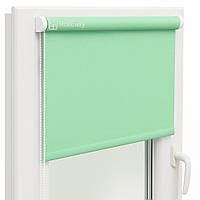 Ролеты на окна с фиксацией под наклон Рулонные шторы Ролета тканевая лен L-2073 Ментоловый