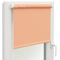 Ролеты на окна с фиксацией под наклон Рулонные шторы Ролета тканевая лен L-2071 Светло-оранжевый
