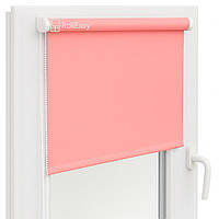 Ролеты на окна с фиксацией под наклон Рулонные шторы Ролета тканевая лен L-1870 Розовый