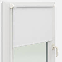 Ролеты на окна с фиксацией под наклон Рулонные шторы Ролета тканевая лен L-800 Белый