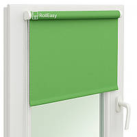 Ролеты на окна с фиксацией под наклон Рулонные шторы Ролета тканевая лен L-873 Салатовый