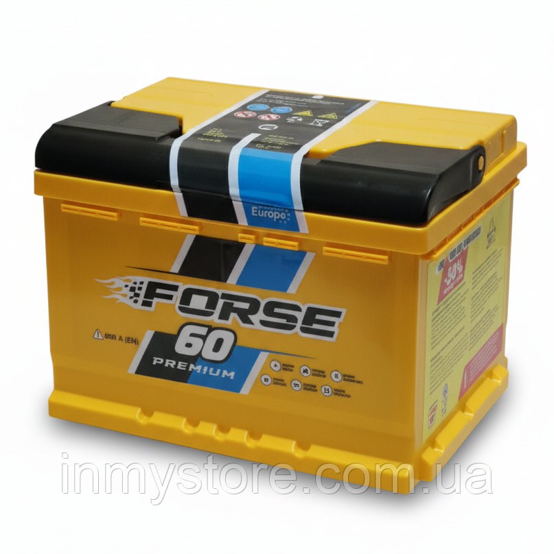 Акумулятор автомобільний 6CT-60 Forse 60Ah-12V (242х175х175), (+ ліворуч), EN600, фото 1