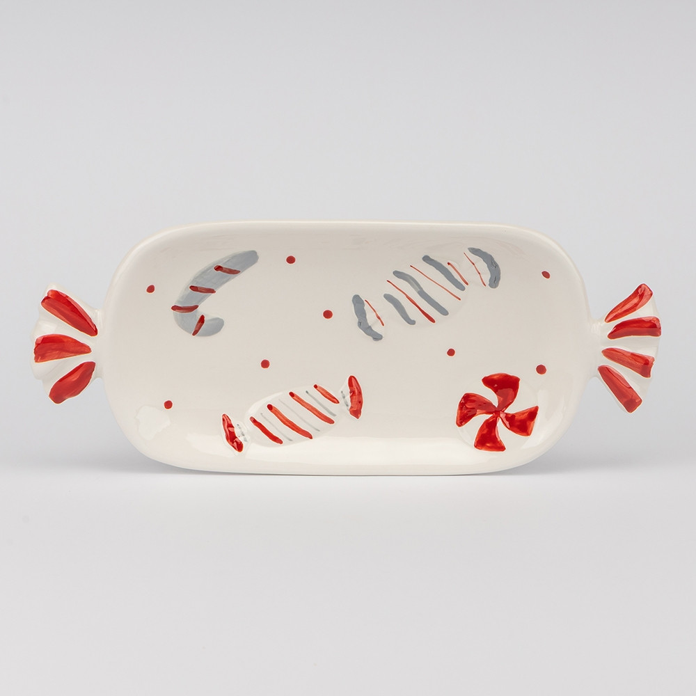 Блюдо Новорічні цукерки 31,5 см х13 см 6037-026 кераміка