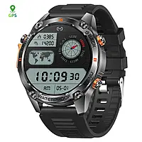Тактические спортивные смарт часы G100 для военных c GPS, компасом и возможностю совершать звонки Черный