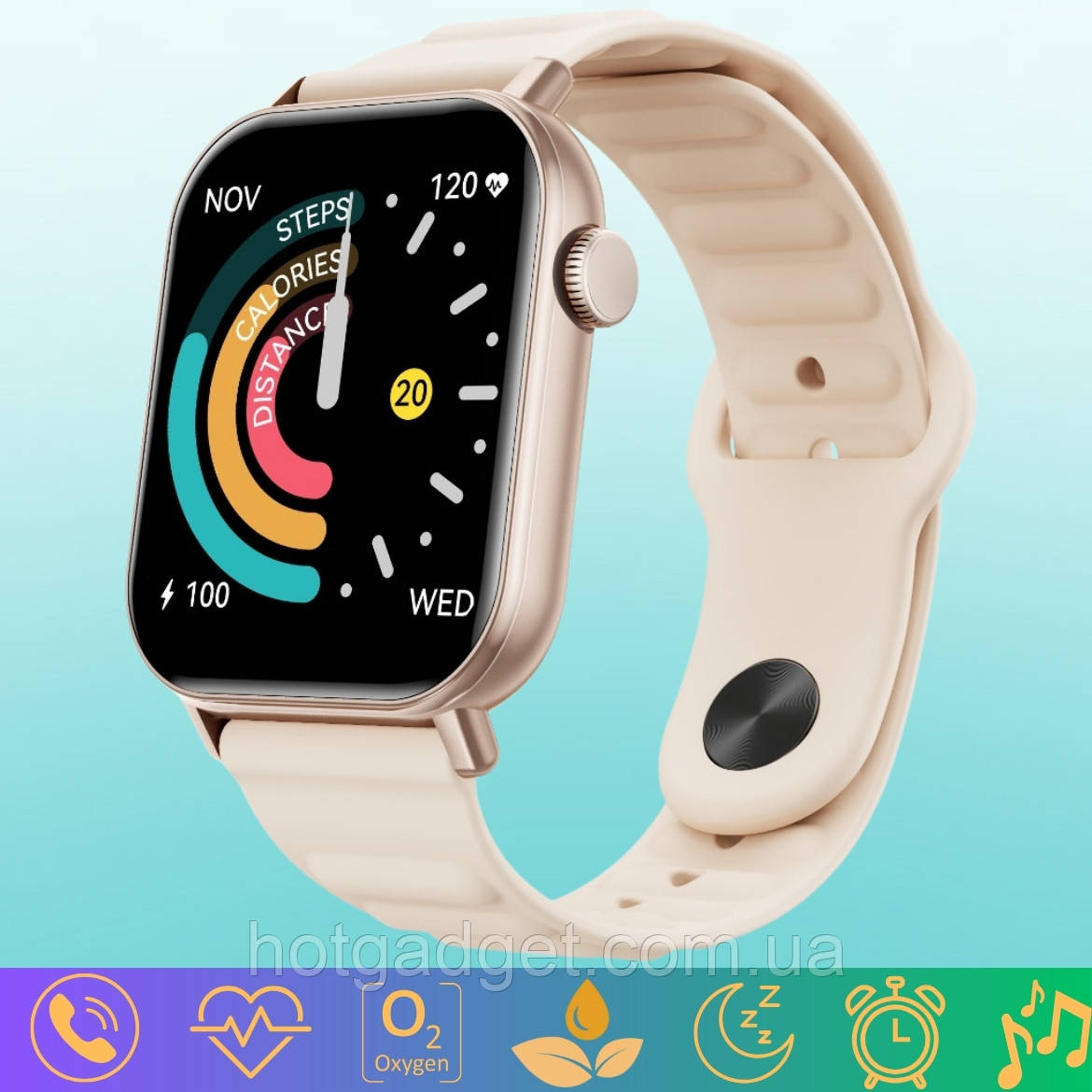 Смарт годинник жіночий Huafit Metro 2 (Дзвінки, розмова, пульсоксиметр), фото 1