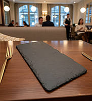 Сланцевий посуд 30*14,5 см для сервірування натуральний камінь