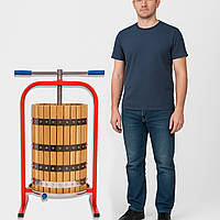 Прес дубовий гвинтовий для соку яблук, винограду, овочів Діоніс Гігант 50 літрів (суцільнотягнута рама)