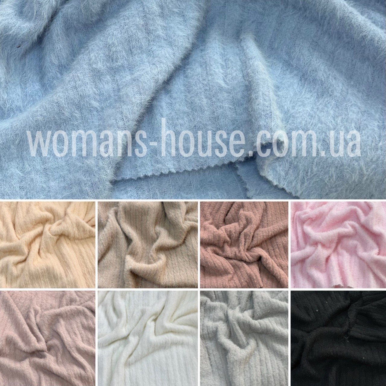 Трикотаж Ангора рубчик ворсистий 160 см 220 г/м2 стрейч Рулон від 40 м, фото 1