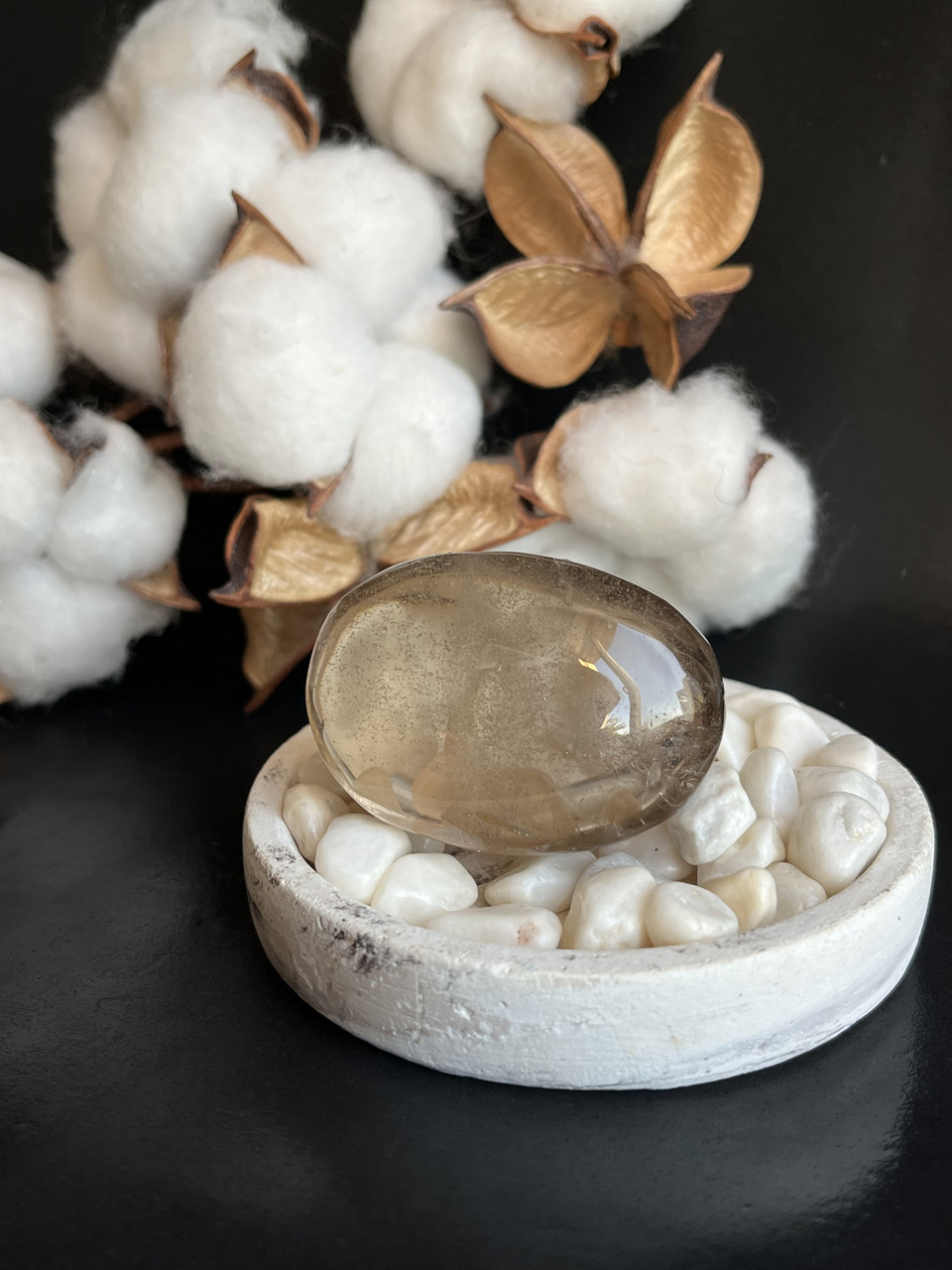 Раух топаз натуральний димчастий кварц овал камінь кабошон .50*36*23 мм., фото 1