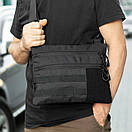 Сумка месенджер Elit Tact чорна з MOLLE через плече | Барсетка тактична, фото 2