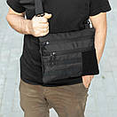 Сумка месенджер Elit Tact чорна з MOLLE через плече | Барсетка тактична, фото 3