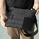 Сумка месенджер Elit Tact чорна з MOLLE через плече | Барсетка тактична, фото 9