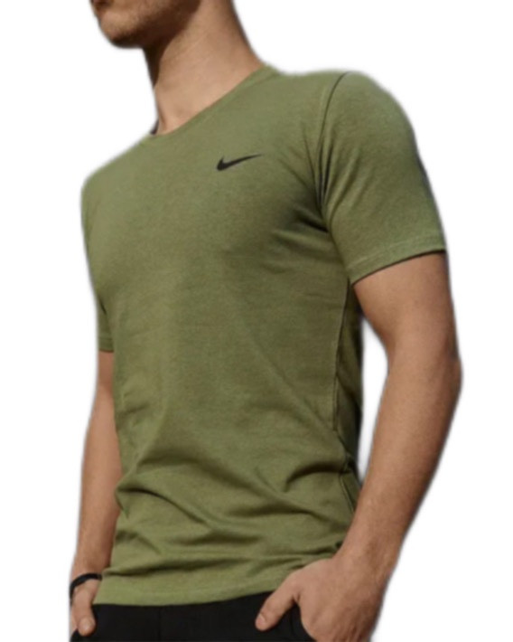 Футболка чоловіча з круглим коміром бавовняна хакі