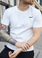 Футболка чоловіча з круглим коміром бавовняна біла
