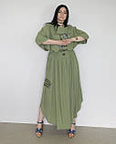 Костюм літній жіночий (футболка та спідниця) зелений. XL, XXL, 3XL, фото 7