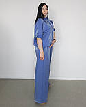 Костюм літній жіночий (кофта та брюки) синій. XL, XXL, 3XL, фото 4