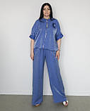 Костюм літній жіночий (кофта та брюки) синій. XL, XXL, 3XL, фото 5