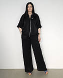 Костюм літній жіночий (кофта та брюки) чорний. XL, XXL, 3XL, фото 2