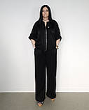 Костюм літній жіночий (кофта та брюки) чорний. XL, XXL, 3XL, фото 3