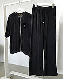 Костюм літній жіночий (кофта та брюки) чорний. XL, XXL, 3XL, фото 6