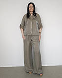 Костюм літній жіночий (кофта та брюки) хакі. XL, XXL, 3XL, фото 2