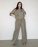 Костюм літній жіночий (кофта та брюки) хакі. XL, XXL, 3XL, фото 4