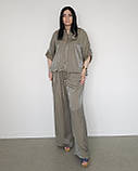 Костюм літній жіночий (кофта та брюки) хакі. XL, XXL, 3XL, фото 5