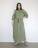 Костюм літній жіночий (футболка та спідниця) зелений. XL, XXL, 3XL, фото 2