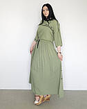 Костюм літній жіночий (футболка та спідниця) зелений. XL, XXL, 3XL, фото 4