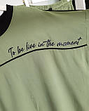Костюм літній жіночий (футболка та спідниця) зелений. XL, XXL, 3XL, фото 9