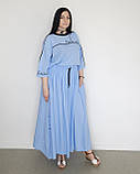 Костюм літній жіночий (футболка та спідниця) блакитний. XL, XXL, 3XL, фото 9