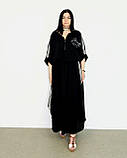 Костюм літній жіночий (блуза та спідниця) чорний. XL, XXL, 3XL, фото 4