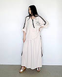 Костюм літній жіночий (блуза та спідниця) світло-бежевий. 3XL, фото 3