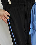 Костюм літній жіночий (кофта та брюки) синій / чорний. XL, XXL, 3XL, фото 10