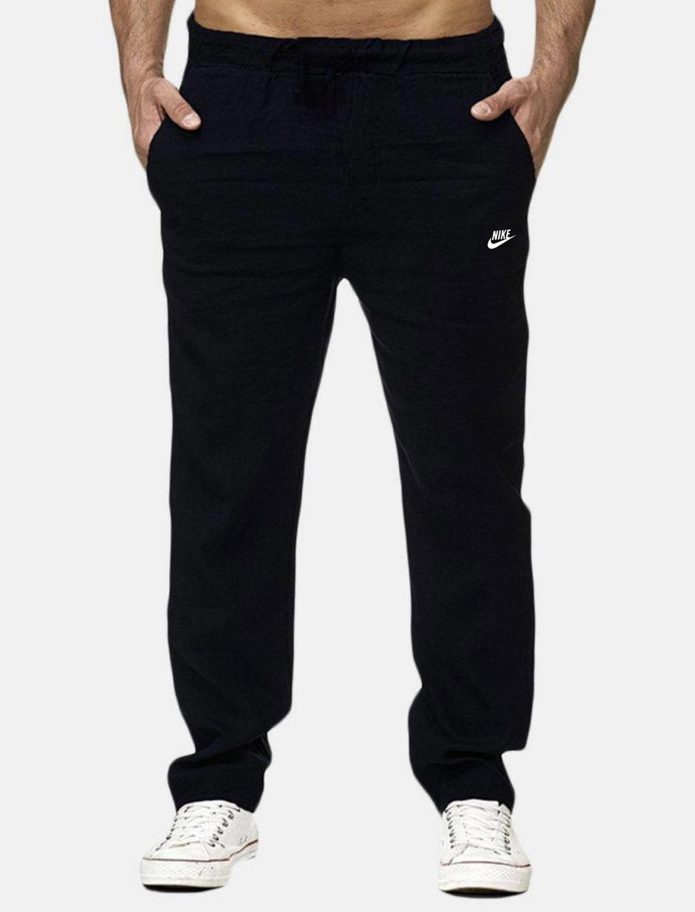 Спортивні теплі зимові чоловічі штани прямі трикотажні на флісі чорні розмір 46-54