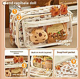 Шкільний пенал для дівчинки Капібара з блокнотом і наклейками!, фото 2