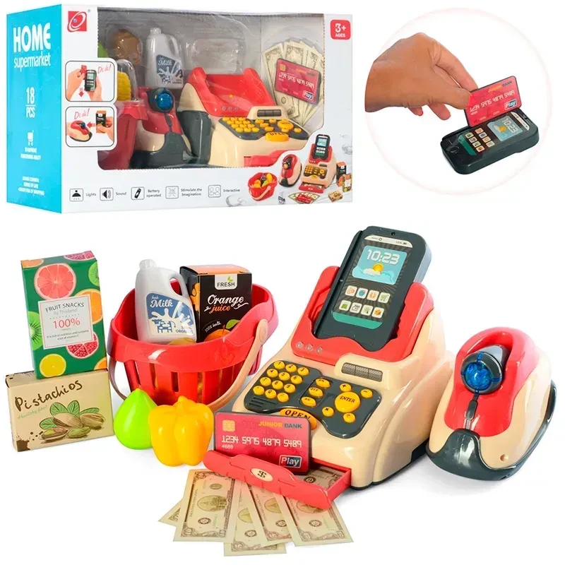 Касовий апарат 668-93 підсвітка, 18 предметів, звук, сканер, термінал, продукти, фото 1