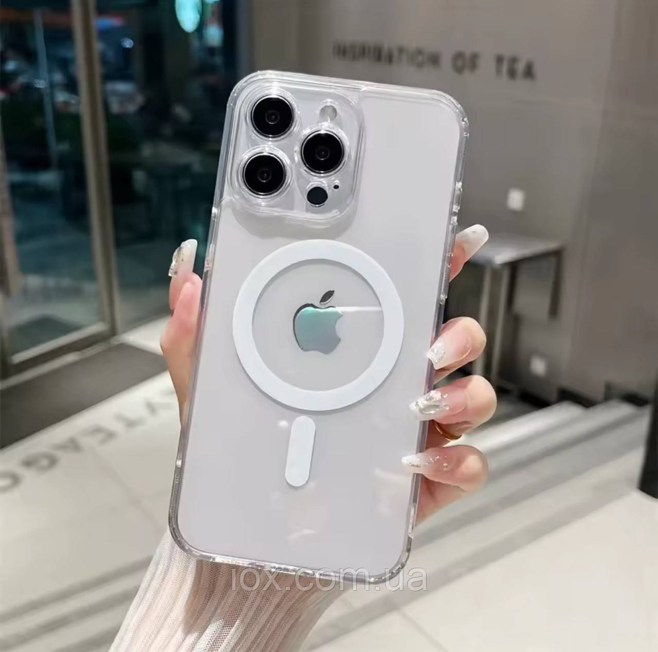 Прозорий противоударний чехол 13pro max з бортами силікон
