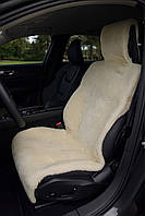Накидка на сидіння автомобіля з натурального хутра овчини (мутона) біла