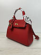 Шкіряна популярна сумка з ручкою 25см золота фурнітура КТ-815-25 Червона, фото 2