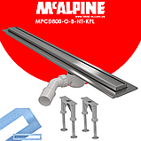 Лінійний трап 800 мм Omega Slim у комплекті з ніжками та ізоляційною мембраною MPCD800-O-B-NT-KPL McAlpine, фото 3