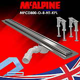 Лінійний трап 800 мм Omega Slim у комплекті з ніжками та ізоляційною мембраною MPCD800-O-B-NT-KPL McAlpine, фото 4