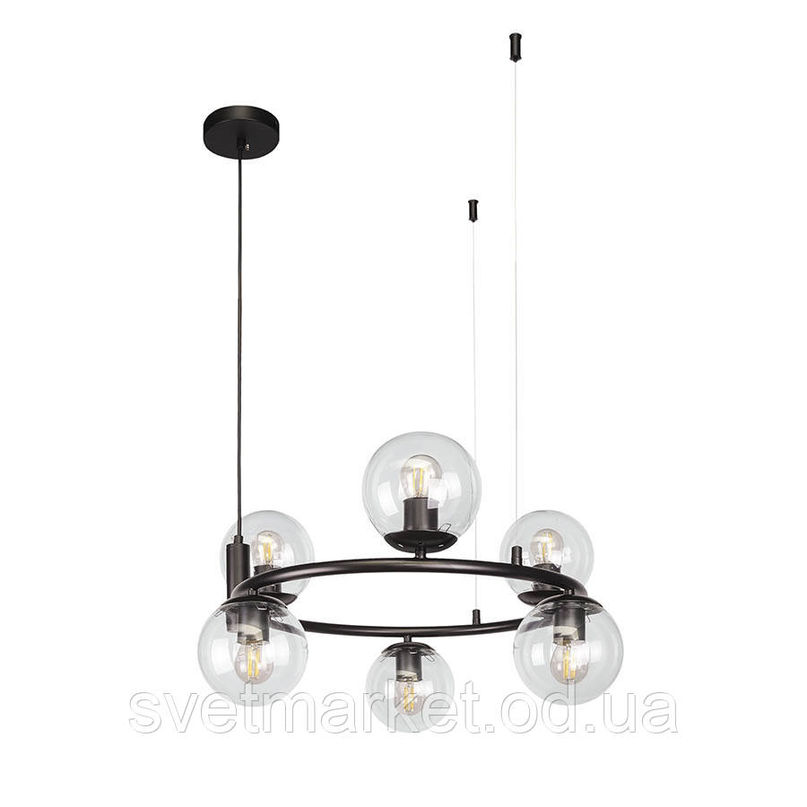 Сучасна підвісна люстра 7521011-6 BK+CL, фото 1